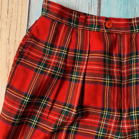Vintage happy legs high waist Red Plaid Trousers - Picture 4 of 7